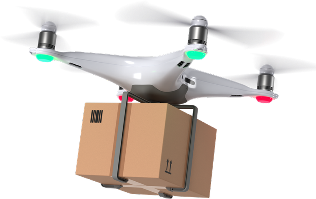 Drone with a parcel